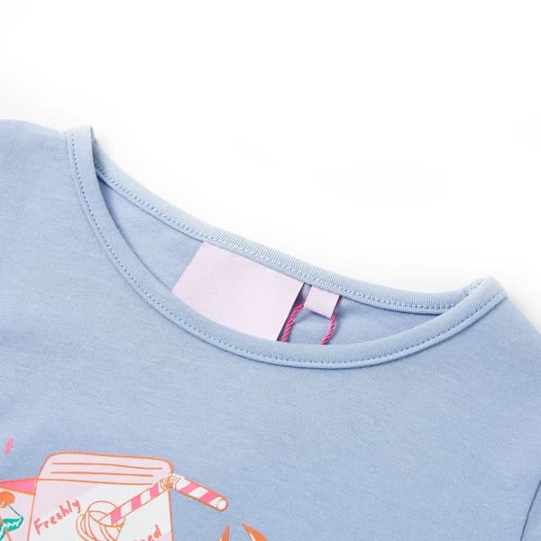 vidaXL T-shirt för barn blå 116 Blå