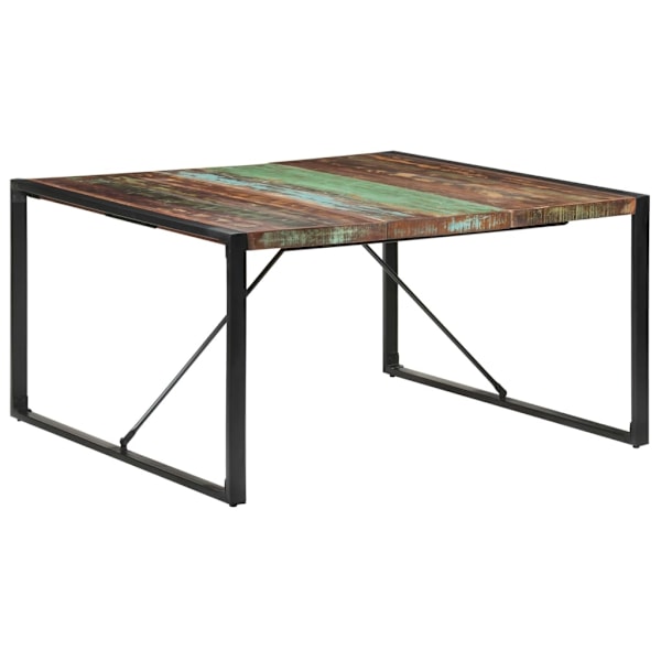 vidaXL Matbord 140x140x75 cm massivt återvunnet trä multifärg