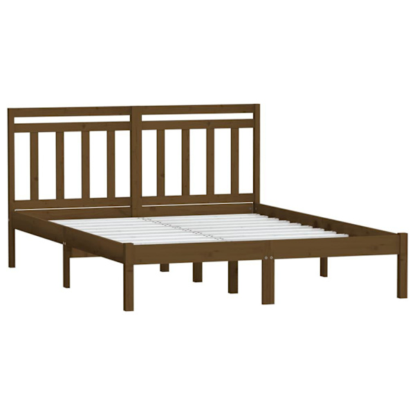 vidaXL Sängram honungsbrun massiv furu 120x200 cm Brun