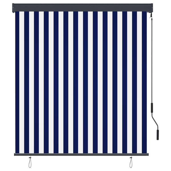 vidaXL Rullgardin utomhus 140x250 cm blå och vit Blå