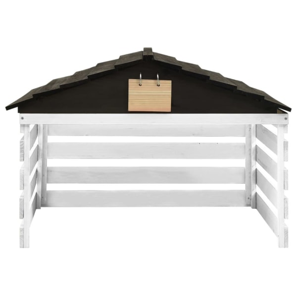 vidaXL Garage för robotgräsklippare svart och vit 78x74x54 cm granträ Svart
