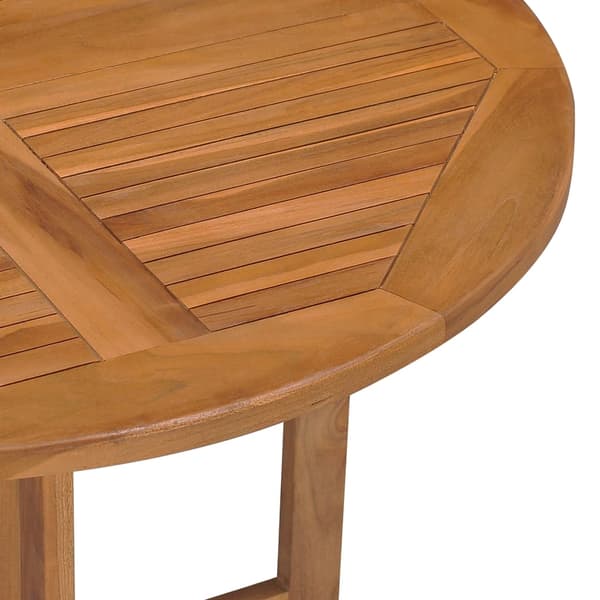 vidaXL Hopfällbart trädgårdsbord Ø90x75 cm massiv teak Brun