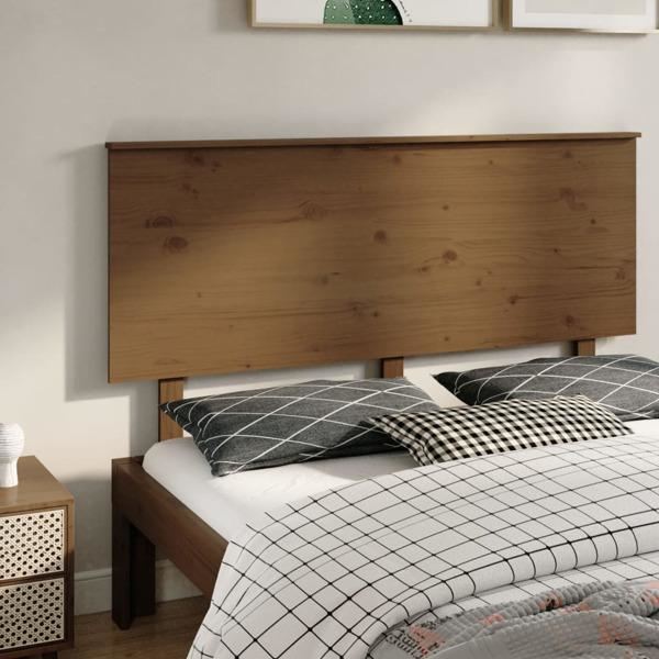 vidaXL Sänggavel honungsbrun 154x6x82,5 cm massiv furu Brun