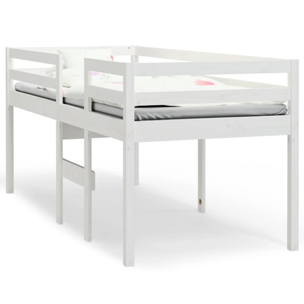 vidaXL Hög säng Vit 80x200 cm massiv furu Vit