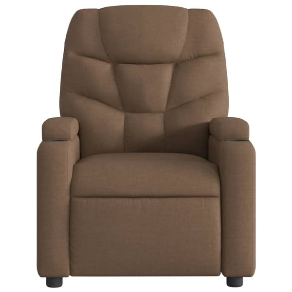 vidaXL Elektrisk reclinerfåtölj Brun tyg Brun