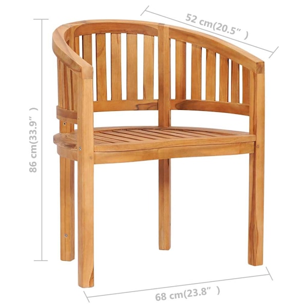 vidaXL Bananstol massiv teak Brun