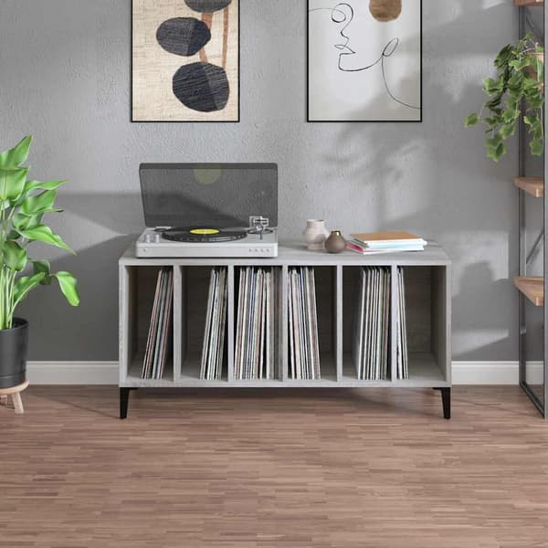 vidaXL Stereobänk grå sonoma 100x38x48 cm konstruerat trä Grå