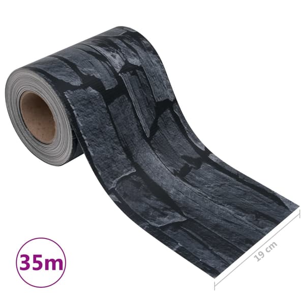 vidaXL Insynsskyddslist PVC 35x0,19 m stenutseende grå grå