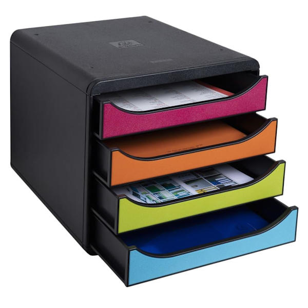 Exacompta Dokumentfack set Harlequin med 4 lådor