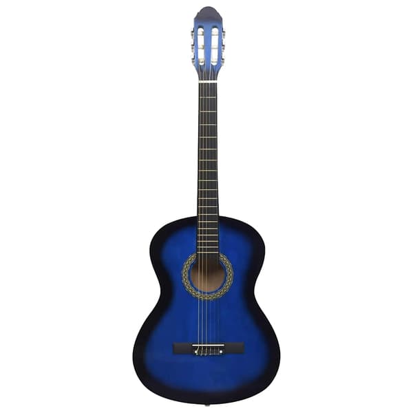 vidaXL Gitarr för nybörjare med fodral klassisk blå 4/4 39"