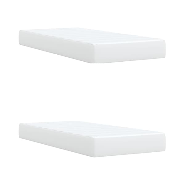vidaXL Ramsäng med madrass vit 200x200 cm konstläder Vit