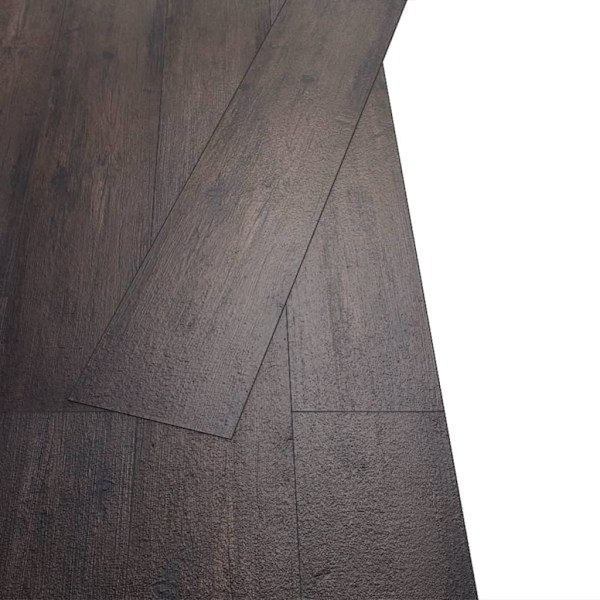 vidaXL Självhäftande PVC-golvplankor 5,02 m² 2 mm mörkbrun Brun
