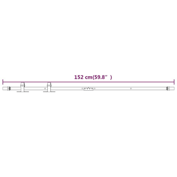 vidaXL Mini skjutdörrsbeslag för skåp kolstål vit 152 cm Vit