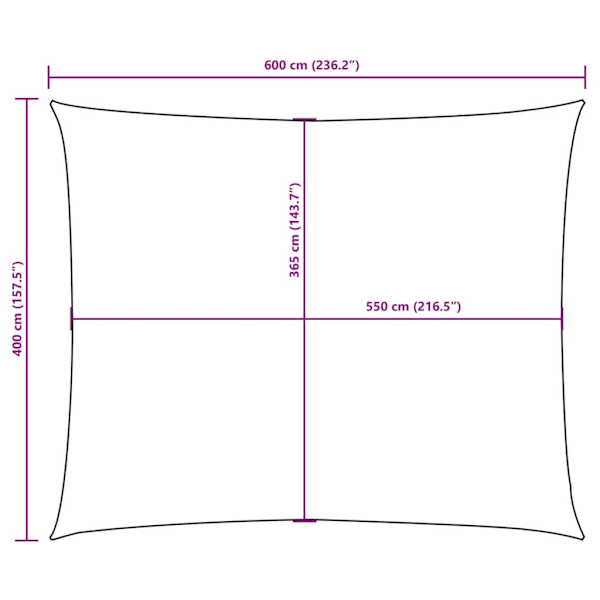 vidaXL Solsegel oxfordtyg rektangulärt 4x6 m taupe Taupe