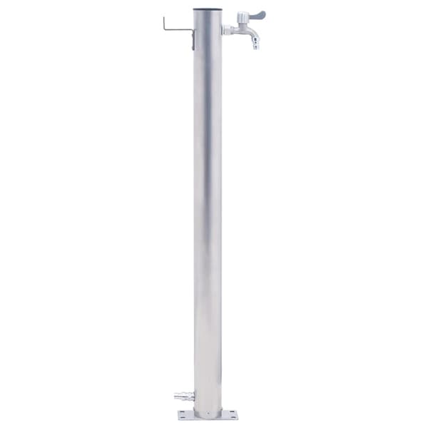 vidaXL Vattenpost 100 cm rostfritt stål rund Silver
