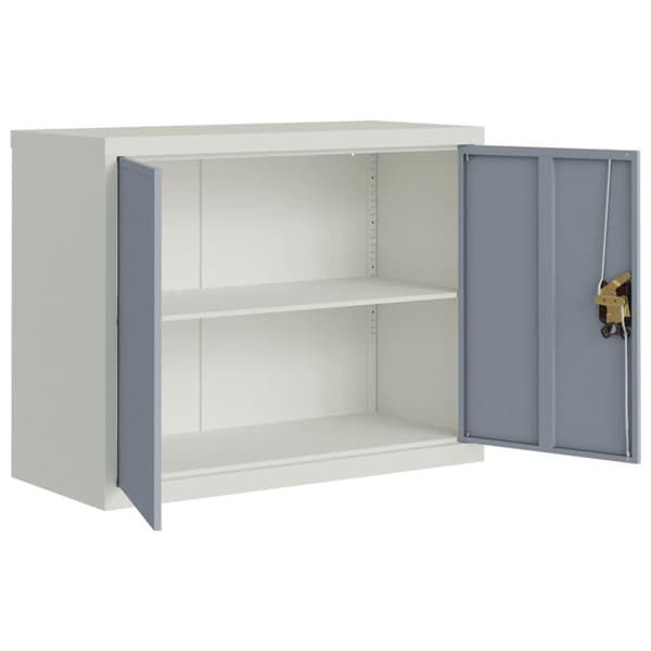 vidaXL Dokumentskåp ljusgrå och mörkgrå 90x40x70 cm stål Grå