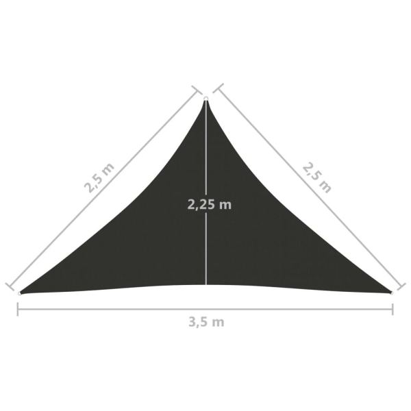 vidaXL Solsegel Oxfordtyg trekantigt 2,5x2,5x3,5 m antracit Antracit