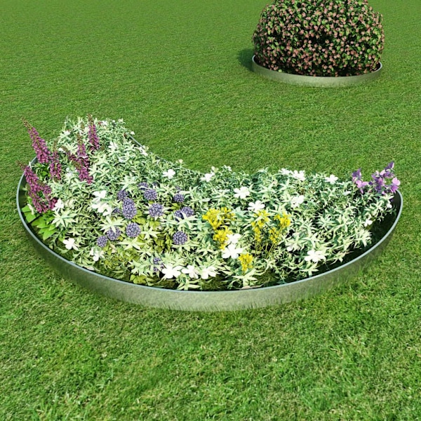 vidaXL Trädgårdsstaket galvaniserat stål 100 x 15 cm set om 5 Silver