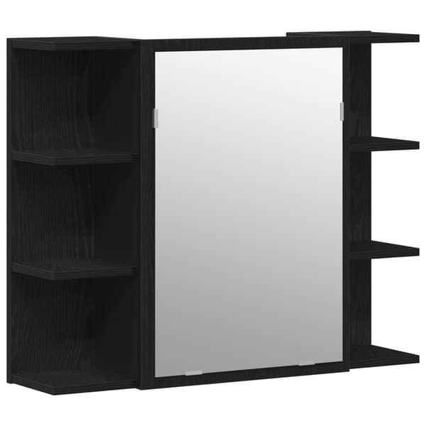 vidaXL Badrumsmöbelset 3 st Svart 30 x 30 x 99,5 cm Konstruerat trä art