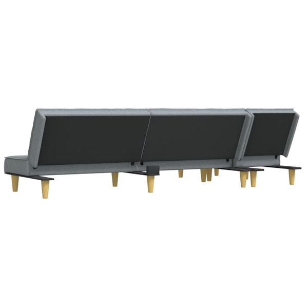 vidaXL L-formad bäddsoffa ljusgrå 255x140x70 cm tyg Grå