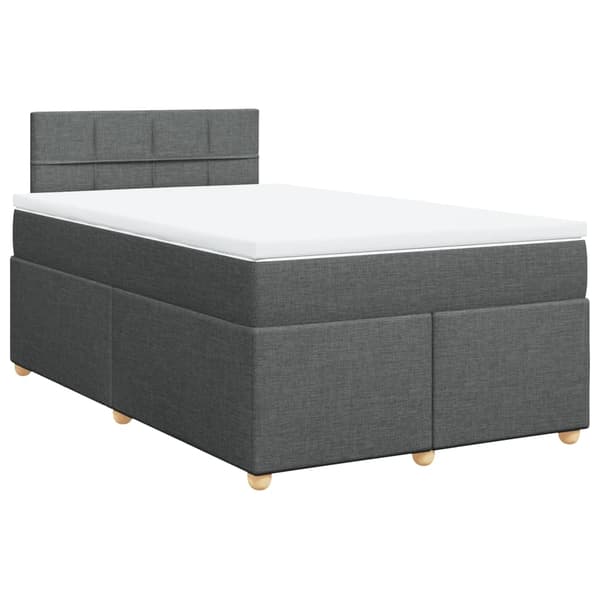 vidaXL Ramsäng med madrass mörkgrå 120x190 cm tyg Grå