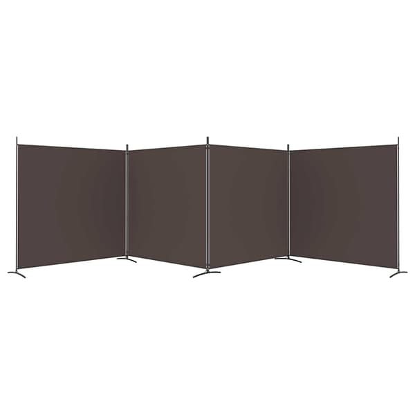 vidaXL Rumsavdelare 4 paneler brun 698x180 cm tyg Brun