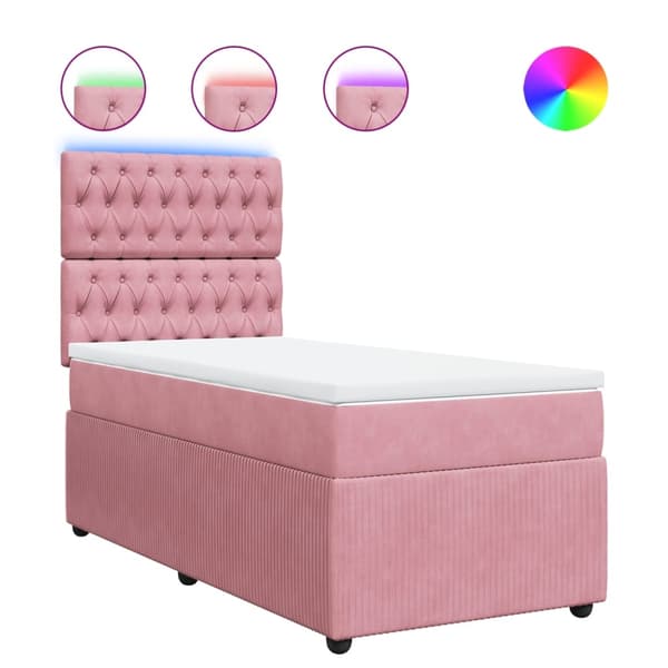vidaXL Ramsäng med madrass rosa 100x200 cm sammet Rosa