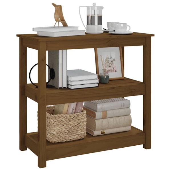 vidaXL Konsolbord honungsbrun 80x40x74 cm massiv furu Brun
