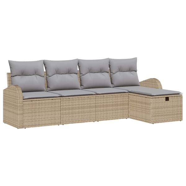 vidaXL Soffset 5 st Beige och Ljusgrå konstrotting Beige