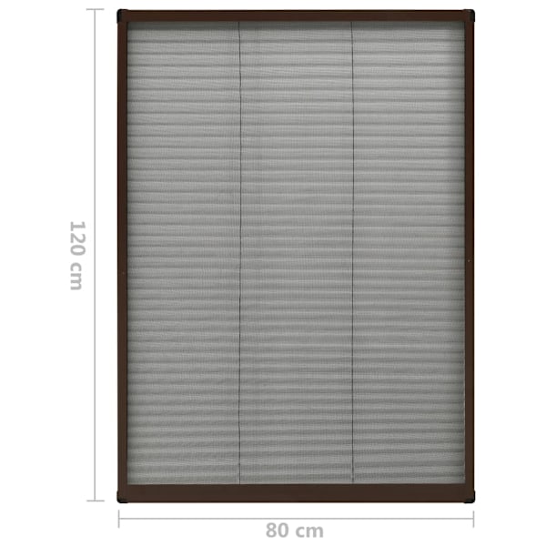 vidaXL Plisserat insektsnät för fönster brun 80x120 cm aluminium Brun
