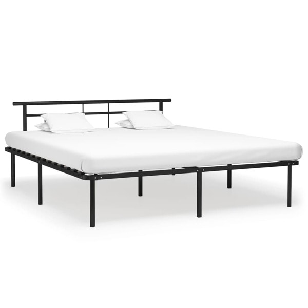 vidaXL Sängram utan madrass svart metall 180x200 cm Svart