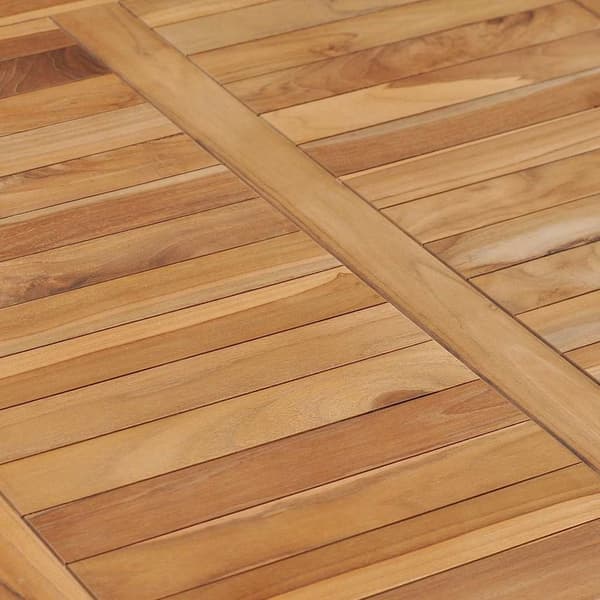 vidaXL Matbord 80x80x80 cm massiv teak Brun