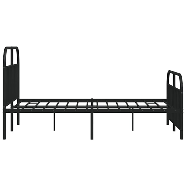vidaXL Sängram utan madrass med fotgavel metall svart 180x200 cm Svart