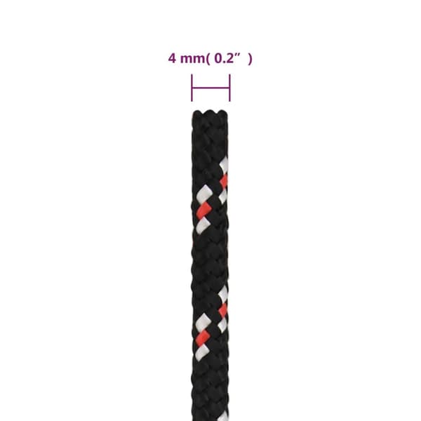 vidaXL Båtlina svart 4 mm 250 m polypropen