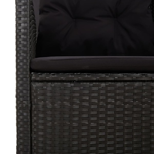 vidaXL Loungegrupp med dynor 2 delar svart konstrotting Svart