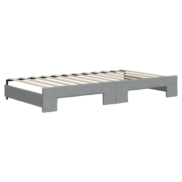 vidaXL Dagbädd utdragbar ljusgrå 100x200 cm tyg Grå