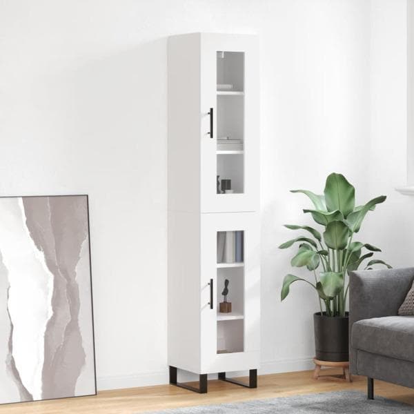 vidaXL Högskåp vit 34,5x34x180 cm konstruerat trä Vit