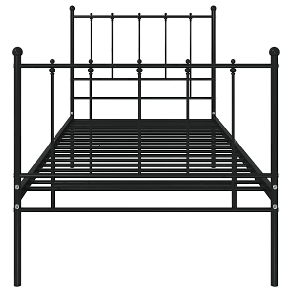 vidaXL Sängram svart metall 100x200 cm Svart