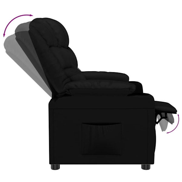 vidaXL Reclinerfåtölj svart konstläder Svart