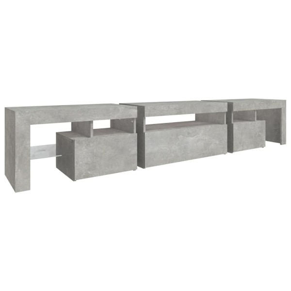 vidaXL Tv-bänk med LED-belysning betonggrå 215x36,5x40 cm Grå