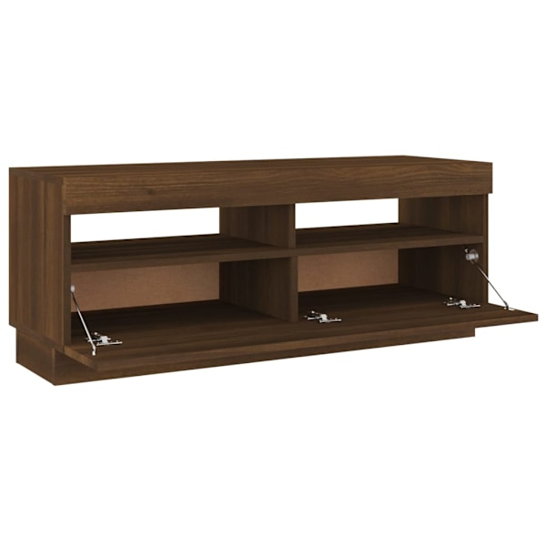 vidaXL Tv-bänk med LED-belysning brun ek 100x35x40 cm Brun