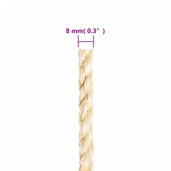 vidaXL Rep 100% sisal 8 mm 50 m