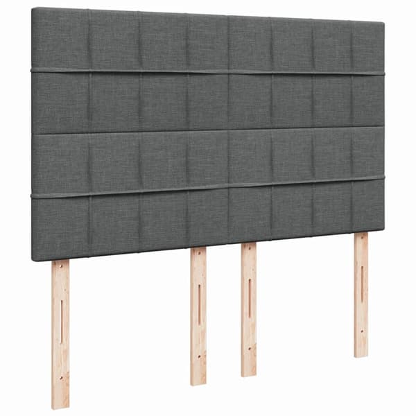 vidaXL Ramsäng med madrass mörkgrå 140x190 cm tyg Grå
