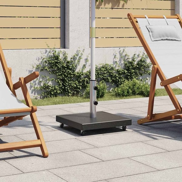 vidaXL Parasollfot granit 30 kg fyrkantig svart Svart