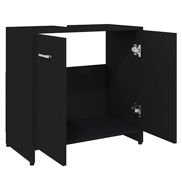 vidaXL Badrumsskåp svart 60x33x61 cm konstruerat trä Svart
