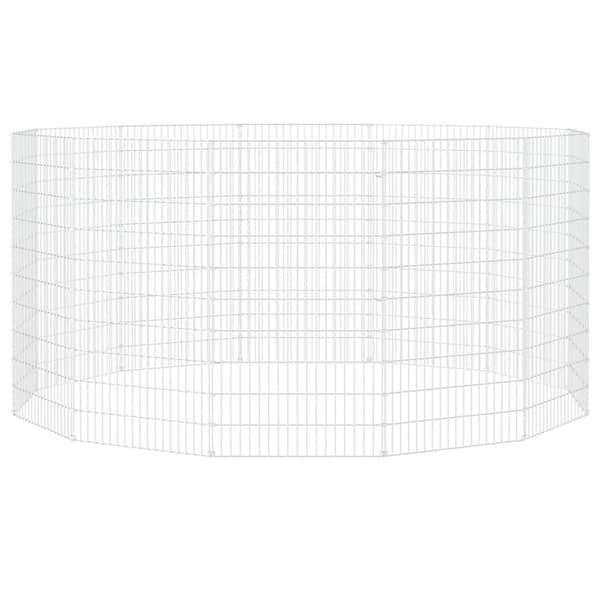 vidaXL Kaninhage 12 paneler 54x100 cm galvaniserat järn Silver