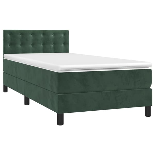 vidaXL Ramsäng med madrass mörkgrön 80x200 cm sammet Grön