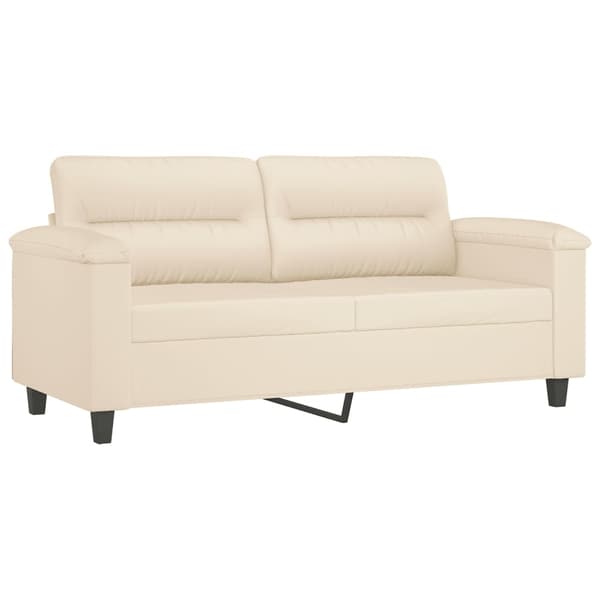 vidaXL Soffgrupp med kuddar 3 delar beige mikrofibertyg Beige