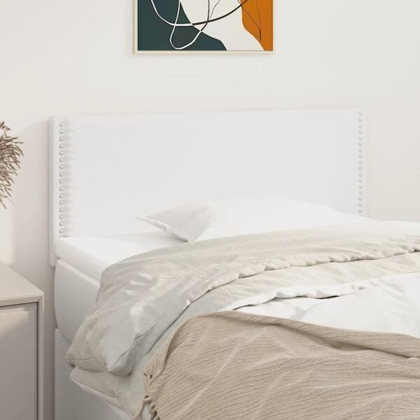 vidaXL Sänggavel vit 80x5x78/88 cm konstläder Vit