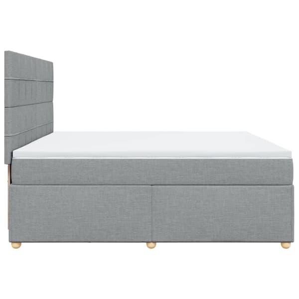 vidaXL Ramsäng med madrass ljusgrå 200x200 cm tyg Grå